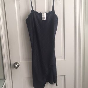 NWT Forever 21 navy plaid slip dress